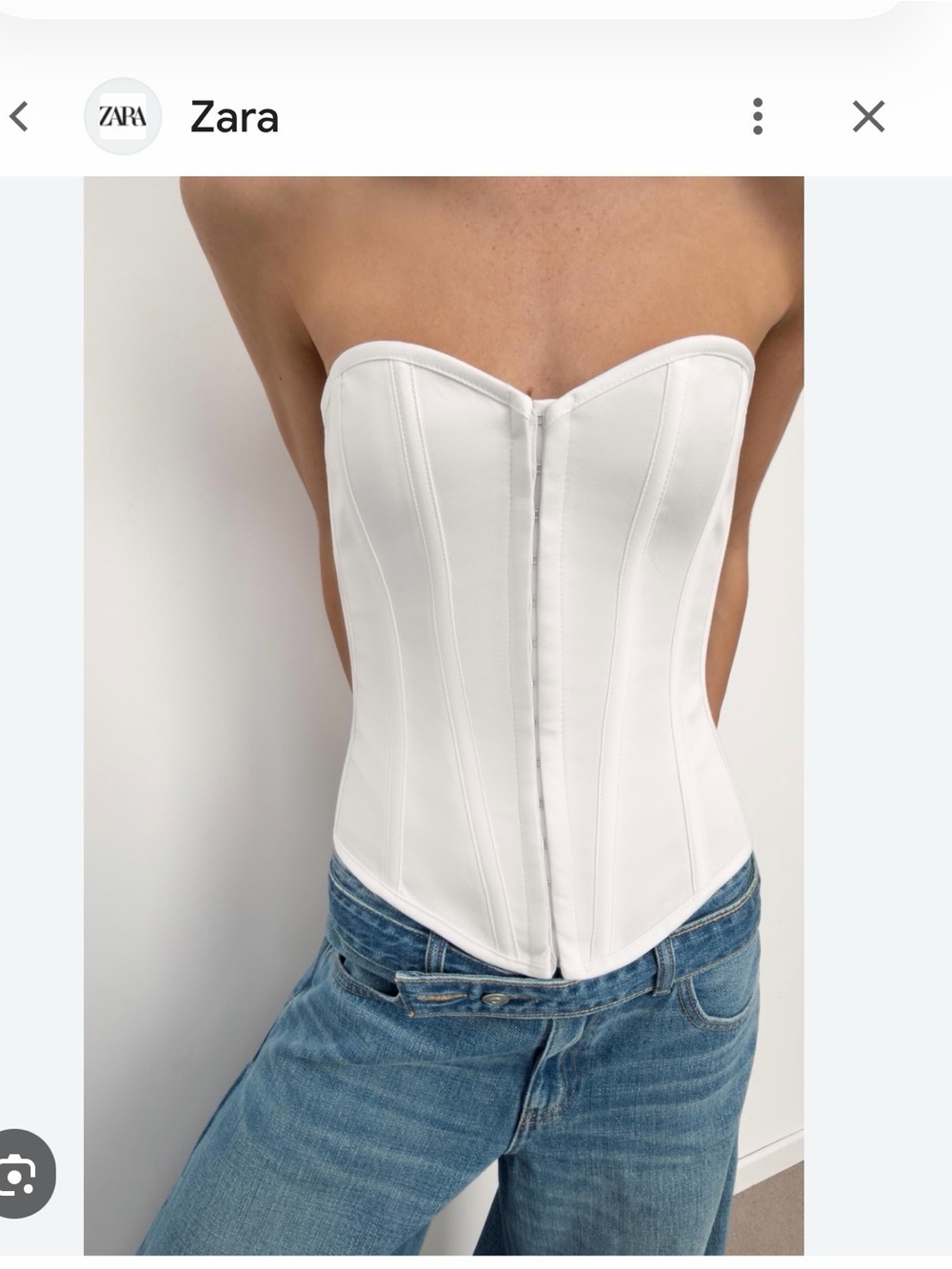 Zara White Strapless Corset Top
